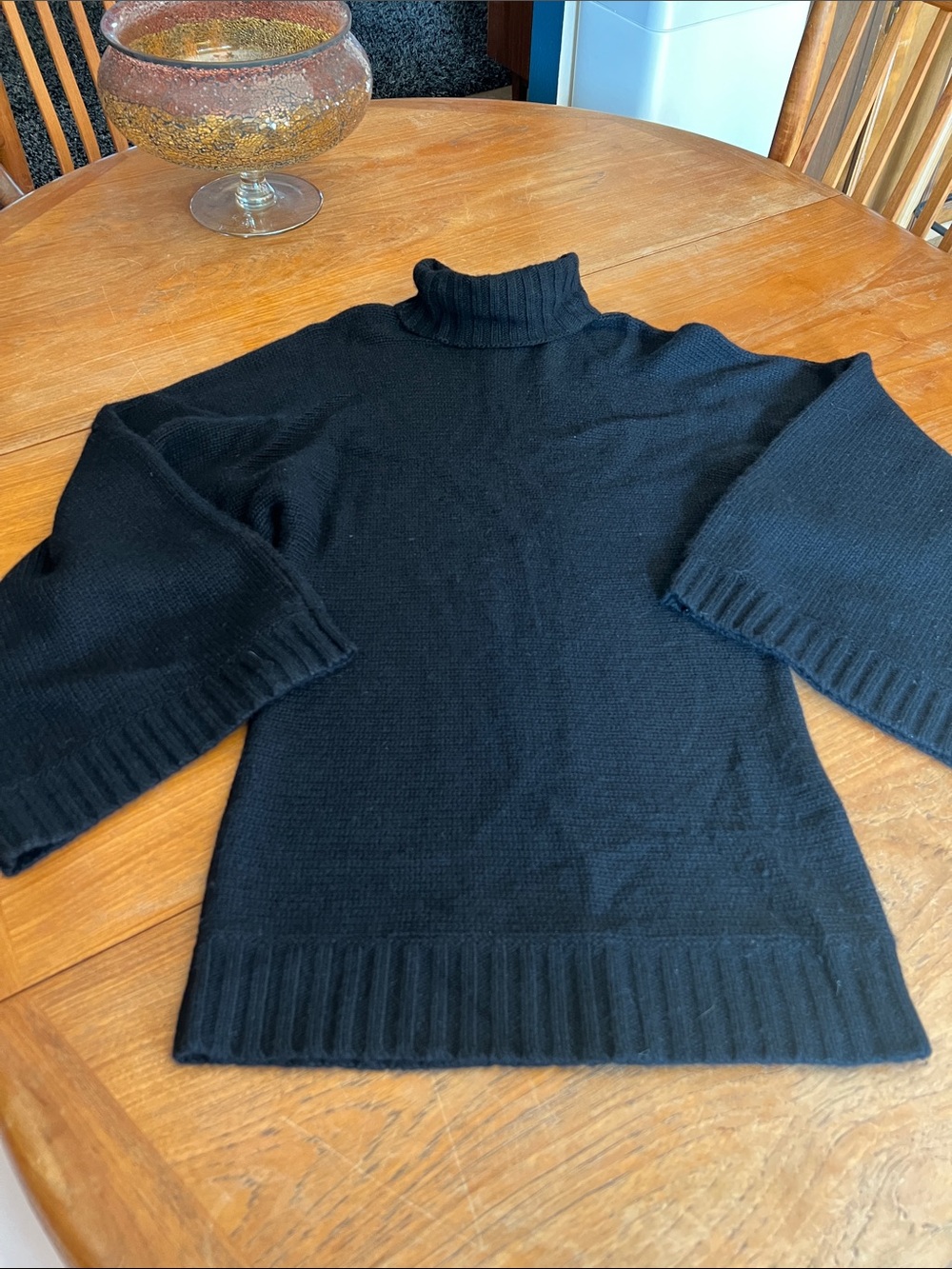 Karoo Mark Eisen Turtleneck Long Wide-Arm Sweater in 2 (small medium) EUC Black